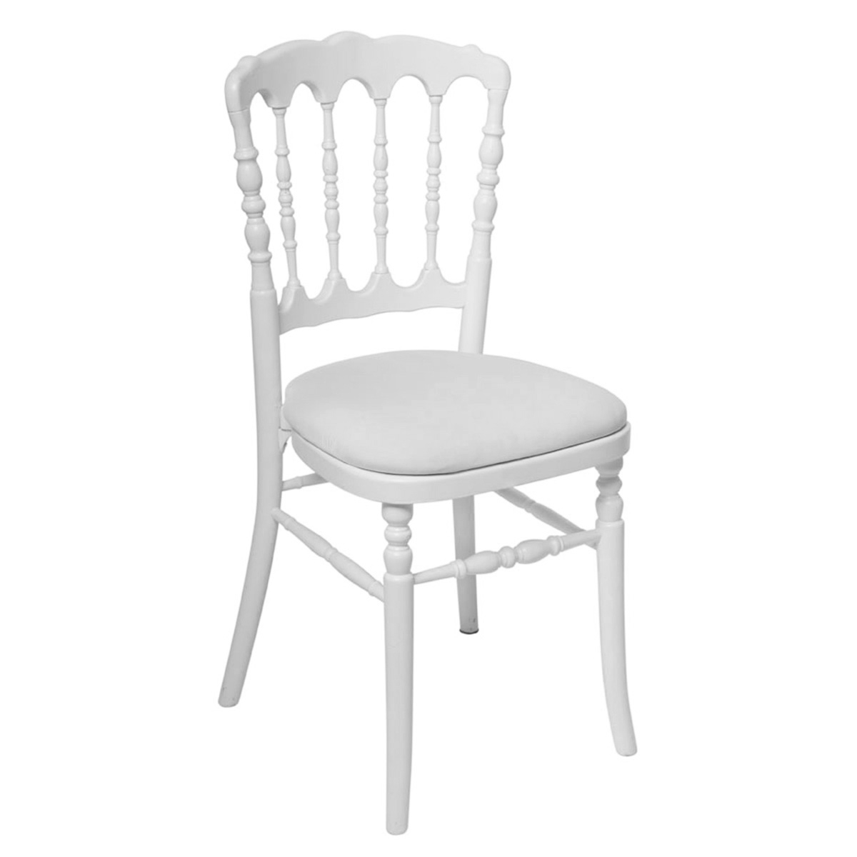 Chaise Napoléon blanche, assise simili-cuir - Imexia