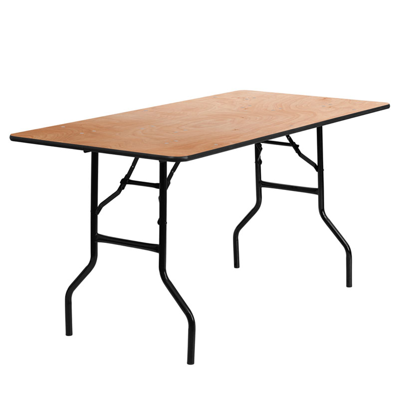 Table pliante rectangle en bois 200 x 100 cm - Imexia